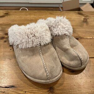 Tan-colored Velour Slippers.